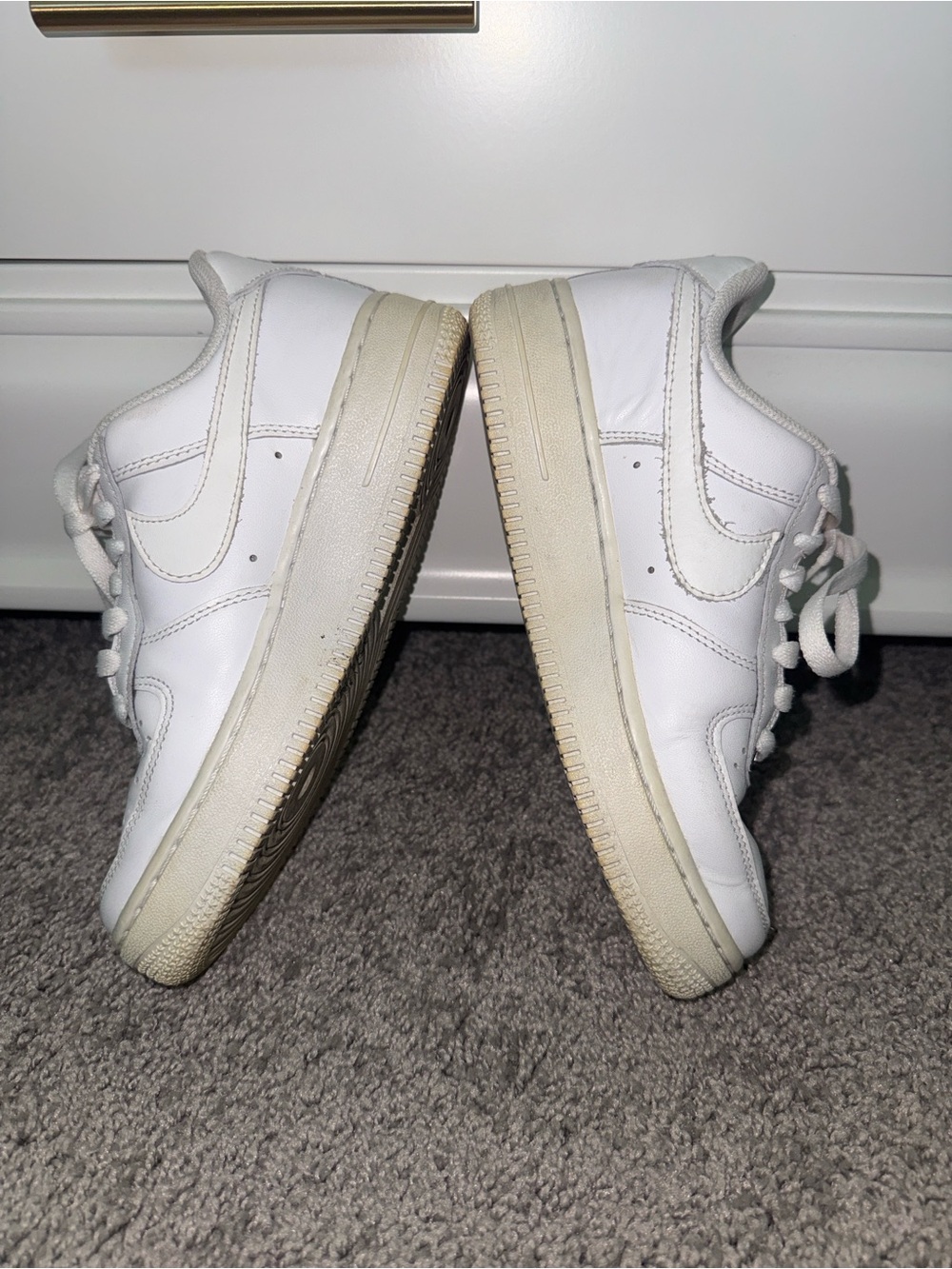 Nike White Leather Low-Profile Sneakers